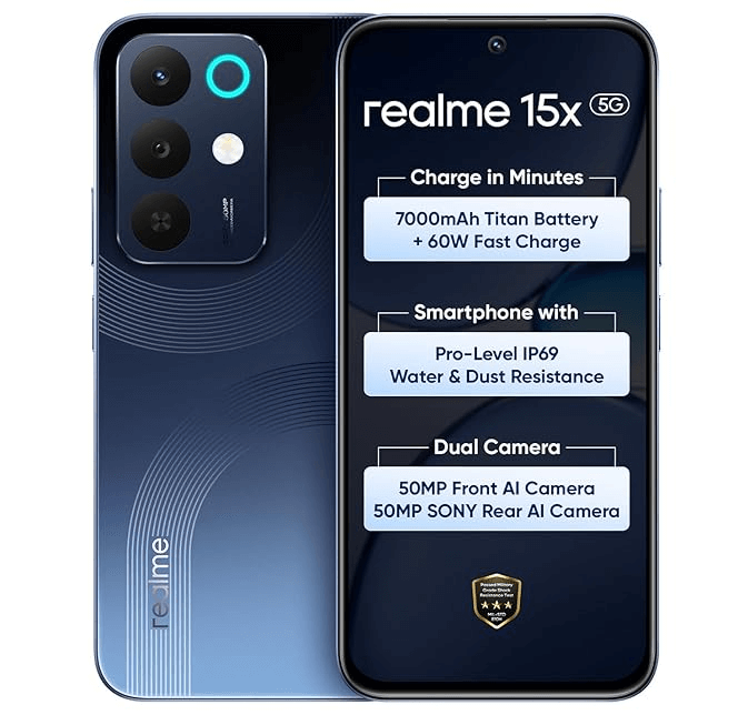 Best 5G Phones under 20000 in December 2025 2 realme 15x 5G Image- Best 5G Phones under 20000